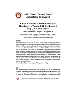 Arşiv Kaynak Tarama Dergisi Drugs Used in Sexual