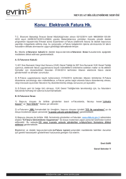 Konu: Elektronik Fatura Hk.