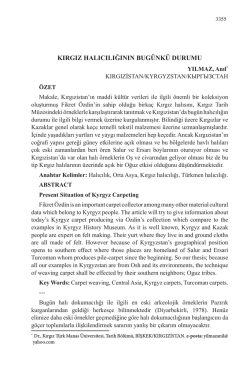 kırgız halıcılığının bug&uuml;nk&uuml; durumu