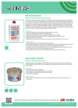 NOVA DECALCIFIER Özel Ürünler/Nova Kireç Çözücü