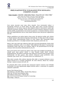 dikiş makinesi iğne numarasının iğne ısınmasına etkisinin analizi
