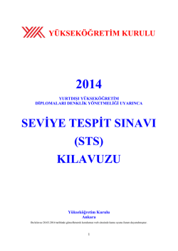 SEVĠYE TESPĠT SINAVI (STS) KILAVUZU