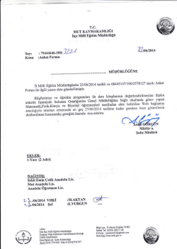 İl&ccedil;e Milli Eğitim M&uuml;d&uuml;rl&uuml;ğ&uuml; Yazısı