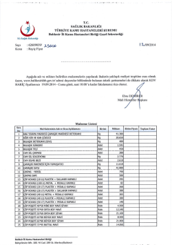 Malzeme Listesi İ&ccedil;in Tıklayınız