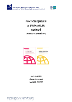 Seminer Broş&uuml;r&uuml; - T&uuml;rk M&uuml;şavir M&uuml;hendisler ve Mimarlar Birliği