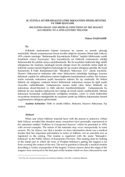 18. y&uuml;zyıla ait bir risaleye g&ouml;re mıknatısın dinsel