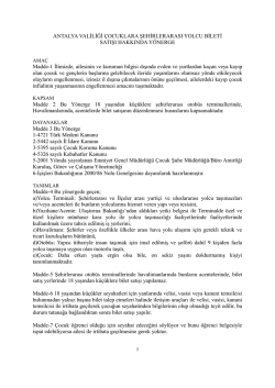 &Ccedil;ocuklara Şehirlerarası Yolcu Bileti Satışı