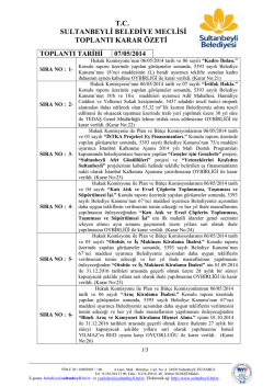 tc sultanbeyli belediye meclisi toplantı karar &ouml;zeti