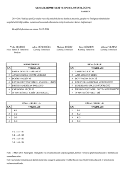 2014-2015 faaliyet yılı Kuruluşlar Arası lig m&uuml;sabakalarına katılacak