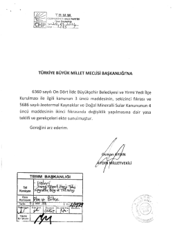 Kanun Teklifinin Metni - T&uuml;rkiye B&uuml;y&uuml;k Millet Meclisi