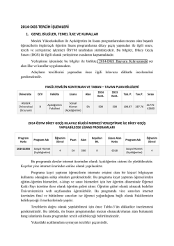 2014-DGS TERCİH İŞLEMLERİ