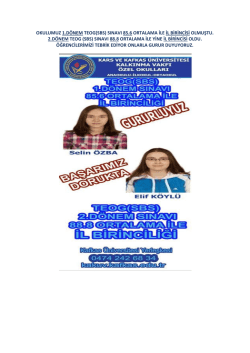 OKULUMUZ 1.D&Ouml;NEM TEOG(SBS) SINAVI 85.6 ORTALAMA İLE İL