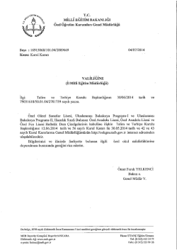 Talim ve Terbiye Kurulu Başkanlığının Kararı