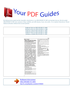 Kullanma talimati DELONGHI CG 4001