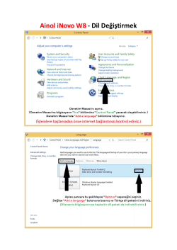 Ainol iNovo W8 - Dil Değiştirmek (Resimli Anlatım