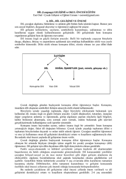 DİL (Language) GELİŞİMİ ve OKUL &Ouml;NCESİ EĞİTİM Eser Oral