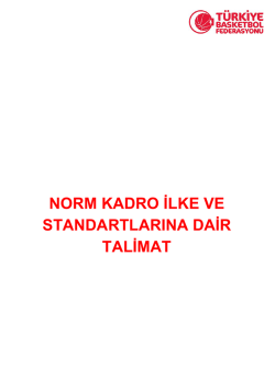 norm kadro ilke ve standartlarına dair talimat