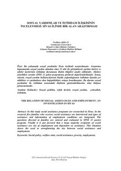 sosyal yardımlar ve istihdam ilişkisinin incelenmesi