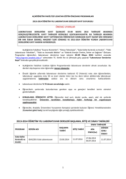 Laboratuvar Dersleri - Uzaktan Eğitim Programları Portalı