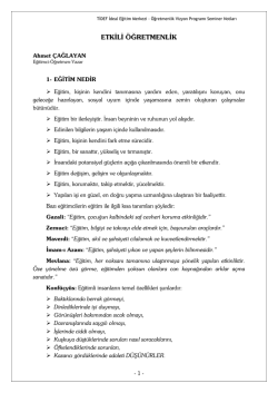 Etkili &Ouml;ğretmenlik / Ahmet &Ccedil;AĞLAYAN