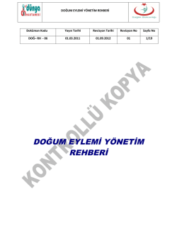 DOĞUM EYLEMİ YÖNETİM REHBERİ