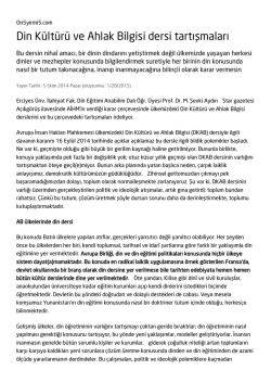 Din K&uuml;lt&uuml;r&uuml; ve Ahlak Bilgisi dersi tartışmaları