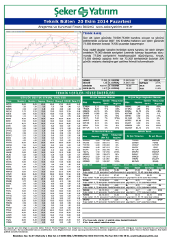 Teknik B&uuml;lten 20 Ekim 2014 Pazartesi
