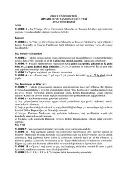 STAJ YÖNERGES! - Mimarlık ve Tasarım Fakültesi