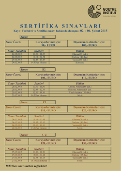 2015 Şubat Sertifika Sınavları - Goethe