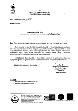 İl&ccedil;e Milli Eğitim M&uuml;d&uuml;rl&uuml;ğ&uuml; Yazısı