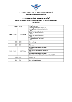Taslak Program i&ccedil;in tıklayınız... - Sivil Havacılık Genel M&uuml;d&uuml;rl&uuml;ğ&uuml;