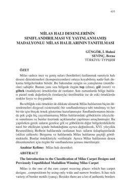 GÜNGÖR, İ. Hulusi – SEVİNÇ, Berna-MİLAS HALI