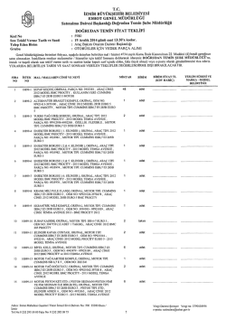 Kod No : 5980 Son Teklif Verme Tarih ve Saati : 19 Aralık