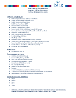 İSTEK ATANUR OĞUZ ANAOKULU 2014-2015 EĞİTİM