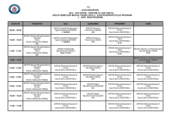 T.C. UFUK &Uuml;NİVESİTESİ 2014 &ndash; 2015 EĞİTİM &ndash; &Ouml;ĞRETİM YILI G&Uuml;Z