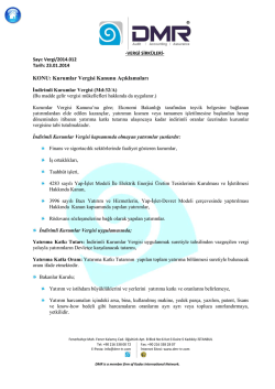 KONU: Kurumlar Vergisi Kanunu A&ccedil;ıklamaları