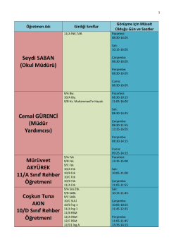 Seydi SABAN (Okul M&uuml;d&uuml;r&uuml;) Cemal G&Uuml;RENCİ (M&uuml;d&uuml;r Yardımcısı