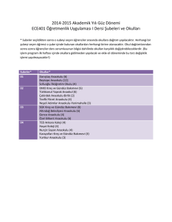 2014-2015 Akademik Yılı G&uuml;z D&ouml;nemi ECE401 &Ouml;ğretmenlik