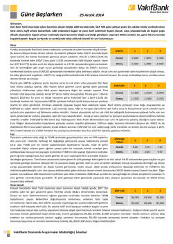 25 Aralık 2014 G&uuml;ne Başlarken