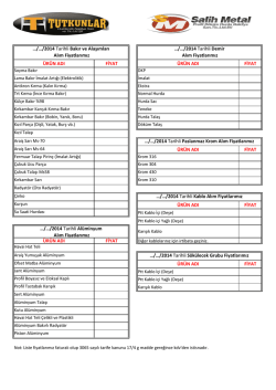 &Uuml;R&Uuml;N ADI FİYAT &Uuml;R&Uuml;N ADI FİYAT &Uuml;R&Uuml;N ADI FİYAT &Uuml;R&Uuml;N ADI