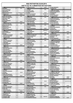 HAFTA İ&Ccedil;İ &Ccedil;ALIŞMA LİSTESİ 4/A
