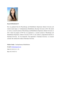 Hazal SONBAHAR, PT She was graduated from the Physiotherapy