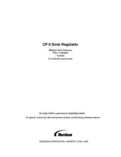 CP II Sıralı Regülatör - Nordson eManuals!