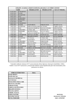 nöb.belletici nöb.belletici 01.02.2014 cumartesi 02.02.2014 pazar