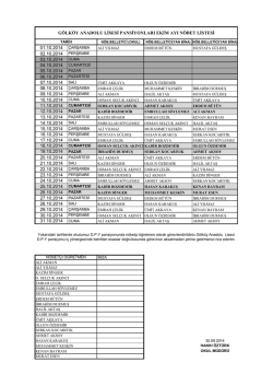 01.10.2014 &ccedil;arşamba 02.10.2014 perşembe 03.10.2014 cuma