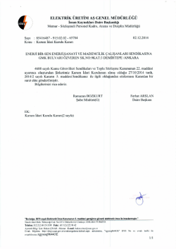 E&Uuml;AŞ 2014 Kasım Ayı Kurum İdari Kurul Tutanağı - Enerji Bir-Sen