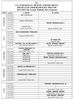 2014-2015 guz yarı yılı bilgisayar programcılığı ı. ogretım