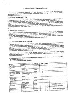 &Uuml;niversitemizin aşağıda belirti