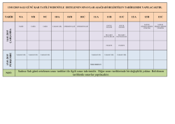 Sadece Salı g&uuml;n&uuml; ertelenen sınav tarihleri ile ilgili sınav takvimidir