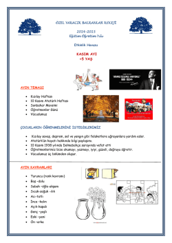 KASIM AYI +5 YAġ - Balkanlar Koleji